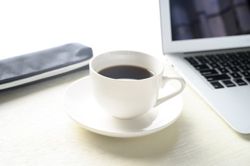 caffee and caffee cup and laptop pc and smartphone