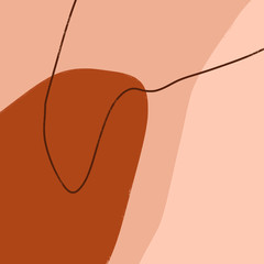 Terracotta Art Print Abstract Modern Digital Painting Fashion Scandinavian Style Color Abstraction Poster Contemporary Print Burnt Orange Vector Illustration