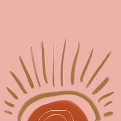 Terracotta Art Print Abstract Modern Digital Painting Fashion Scandinavian Style Color Abstraction Poster Contemporary Print Burnt Orange Vector Illustration