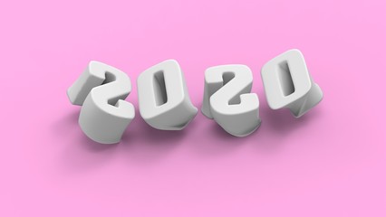 2020 pink 3d rendering