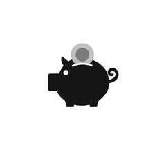 piggy bank icon on white background