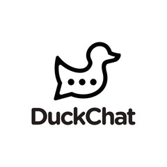 Duck chat creative logo concept. Duck vector template.