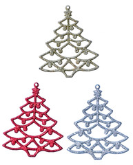 Plastic Christmas tree in red, gold and silver color for decorating the Christmas tree.