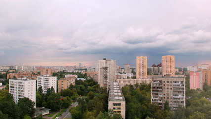 Fototapeta na wymiar Panorama of the city on a cloudy day