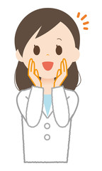 女性　白衣　応援