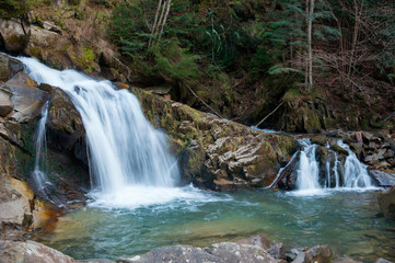 Obraz premium Kamianka waterfall Skole Beskids National Park. Carpathians, Ukraine