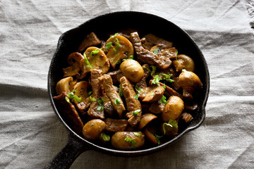 Beef stroganoff with mushrooms