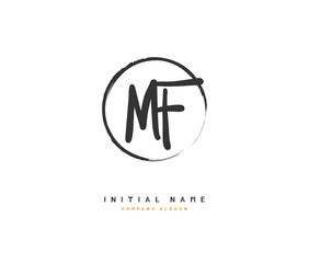 M F MF Beauty vector initial logo, handwriting logo of initial signature, wedding, fashion, jewerly, boutique, floral and botanical with creative template for any company or business.