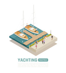 Obraz premium Colored Isometric Yachting Composition