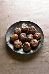 Homemade cutlets on plate