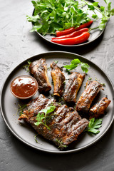 Spicy grilled spare ribs