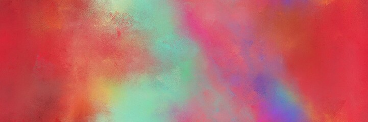 background texture. abstract painting background graphic with moderate red, dark sea green and rosy brown colors and space for text or image. can be used as header or banner