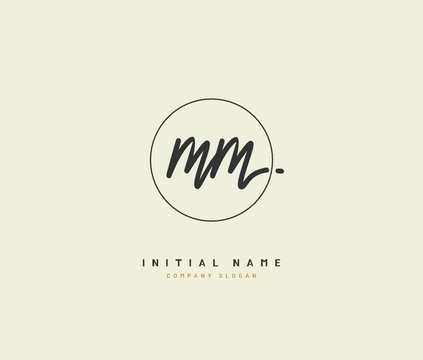 M MM Beauty vector initial logo, handwriting logo of initial signature, wedding, fashion, jewerly, boutique, floral and botanical with creative template for any company or business.