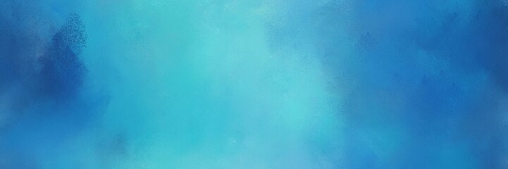Fototapeta na wymiar banner abstract painting background graphic with steel blue, teal blue and medium turquoise colors and space for text or image. can be used as header or banner