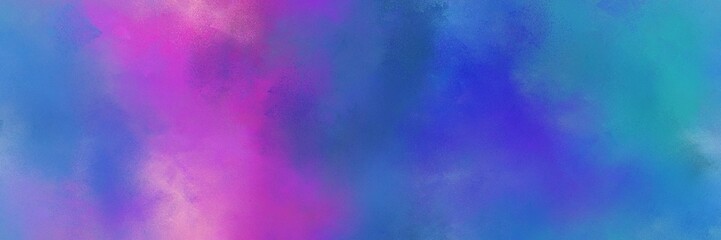 banner steel blue, medium orchid and moderate violet colored vintage abstract painted background with space for text or image. can be used as header or banner