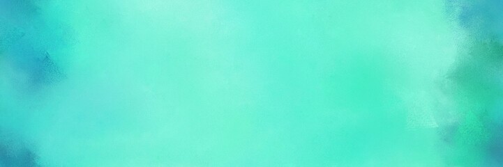 vintage abstract painted background with medium turquoise and aqua marine colors and space for text or image. can be used as header or banner
