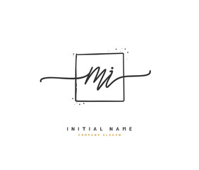 M I MI Beauty vector initial logo, handwriting logo of initial signature, wedding, fashion, jewerly, boutique, floral and botanical with creative template for any company or business.