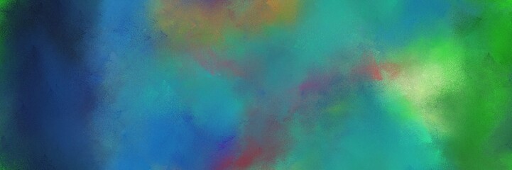 Fototapeta na wymiar header vintage abstract painted background with teal blue and very dark blue colors and space for text or image. can be used as header or banner