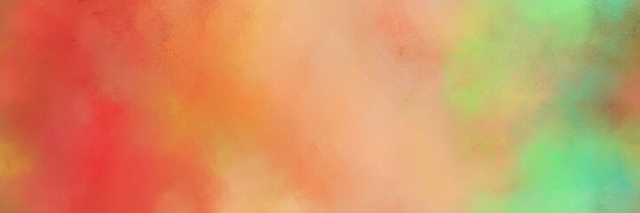 abstract painting background graphic with dark salmon, moderate red and pastel green colors and space for text or image. can be used as header or banner