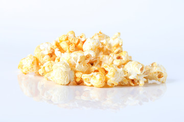 Cheese Popcorn on white background.