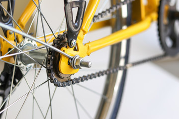 Fototapeta premium Bicycle chain and sprocket systems. Bicycle chain.