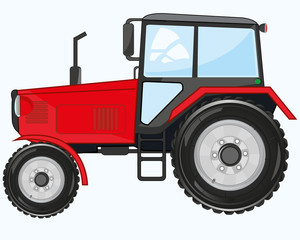 Obraz premium Transport facility tractor on white background is insulated
