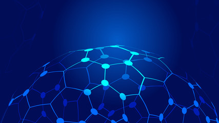 abstract blue background with hexagons