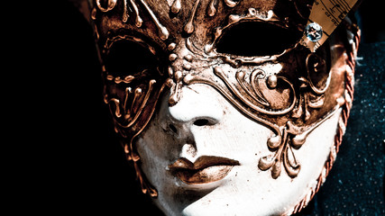 venetian mask on black background