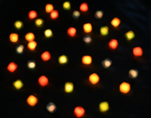 Bokeh on a black background