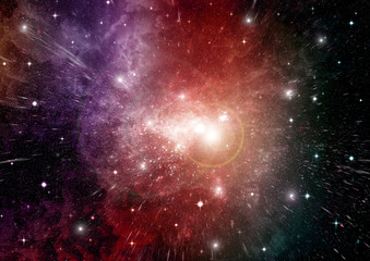 galaxy in a free space. 3D rendering