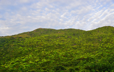 Obraz premium Green hill under blue sky