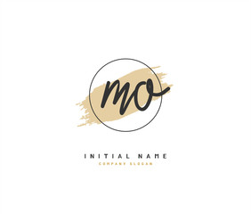 M O MO Beauty vector initial logo, handwriting logo of initial signature, wedding, fashion, jewerly, boutique, floral and botanical with creative template for any company or business.