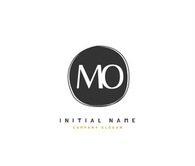 M O MO Beauty vector initial logo, handwriting logo of initial signature, wedding, fashion, jewerly, boutique, floral and botanical with creative template for any company or business.
