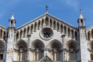 Fototapeta premium Decoration of the Cathedral church of Ferrara, Italy