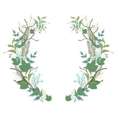 Floral round wreath, herb crown.