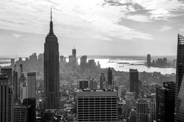 New york skyline in black and white