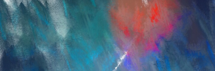 abstract painting background graphic with teal blue, indian red and old lavender colors and space for text or image. can be used as header or banner