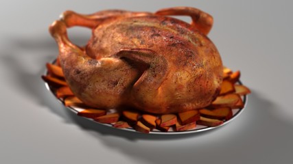 Truthahnbraten mit Kartoffelwecken