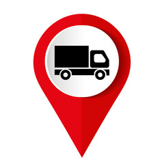 truck icon on square internet button
