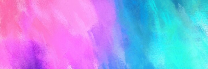 vintage abstract painted background with medium turquoise, violet and aqua marine colors and space for text or image. can be used as header or banner