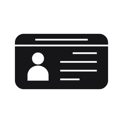 Id card icon in flat style. vector illustration on white background. 