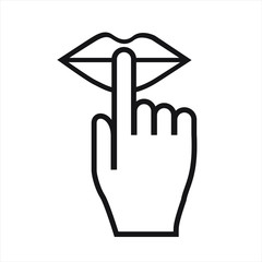 keep silence icon, vector illustration