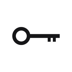 Black key icon isolated on white background. vector illustration
