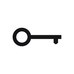 Black key icon isolated on white background. vector illustration