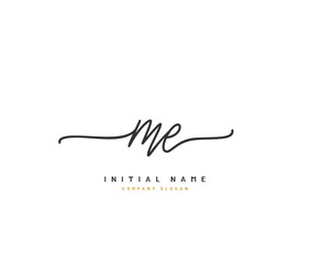 M E ME Beauty vector initial logo, handwriting logo of initial signature, wedding, fashion, jewerly, boutique, floral and botanical with creative template for any company or business.