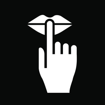 keep silence icon, vector illustration