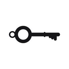 Black key icon isolated on white background. vector illustration