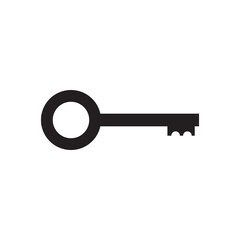 Black key icon isolated on white background. vector illustration