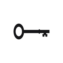 Black key icon isolated on white background. vector illustration