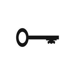 Black key icon isolated on white background. vector illustration